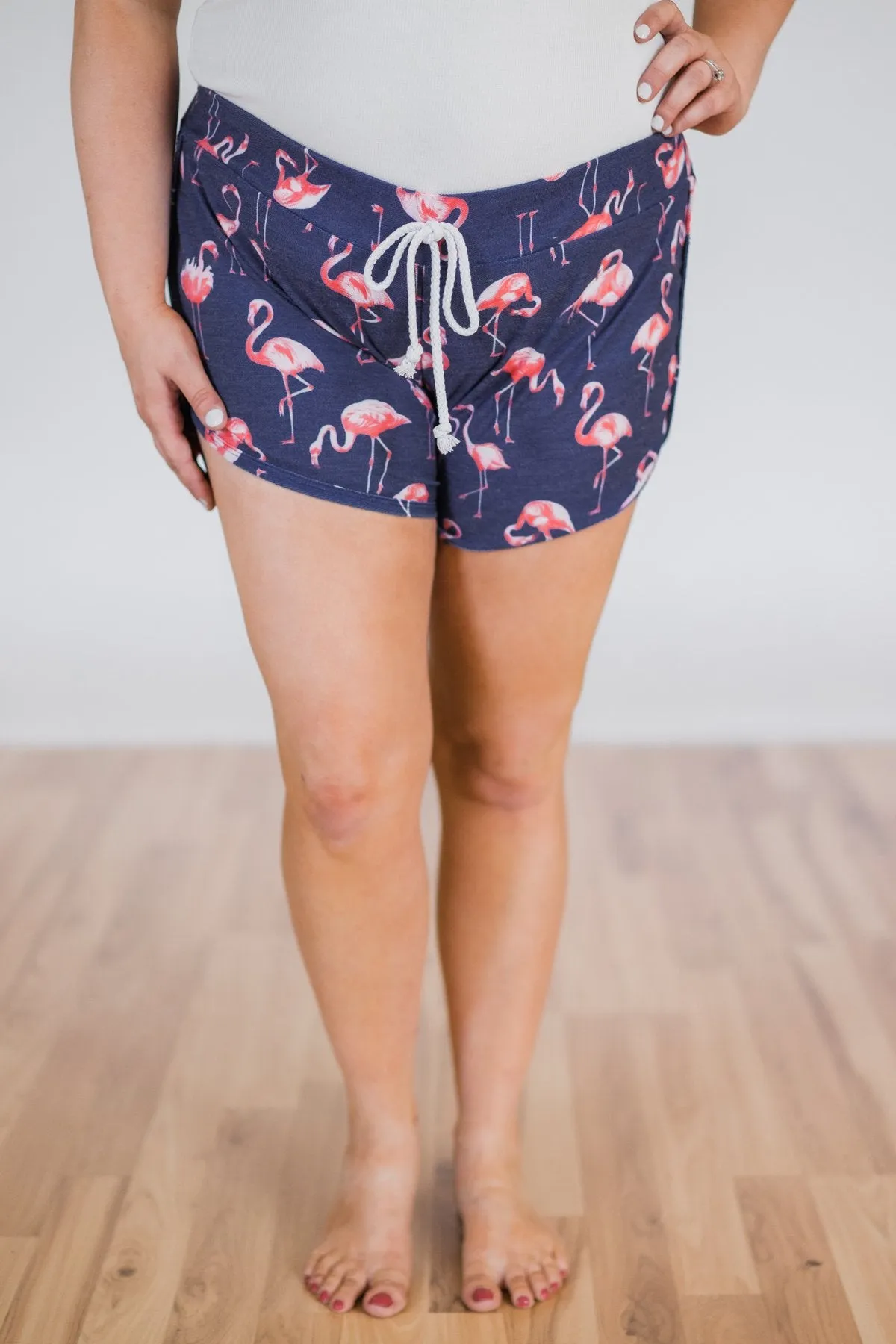 Flamingo Shorts- Deep Blue