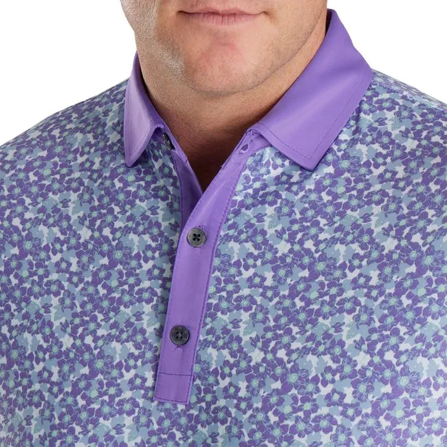 FootJoy Men's Primrose Print Lisle Spread Collar