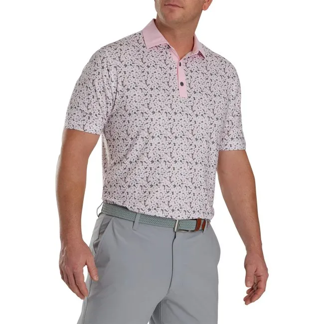 FootJoy Men's Primrose Print Lisle Spread Collar