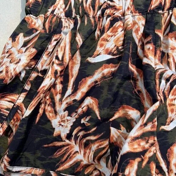 FREE PEOPLE Movement The Way Home Printed Shorts in Black Combo Sz S