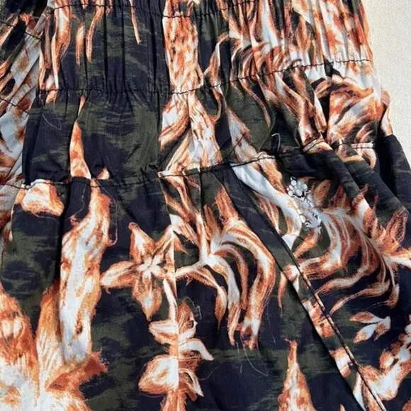 FREE PEOPLE Movement The Way Home Printed Shorts in Black Combo Sz S