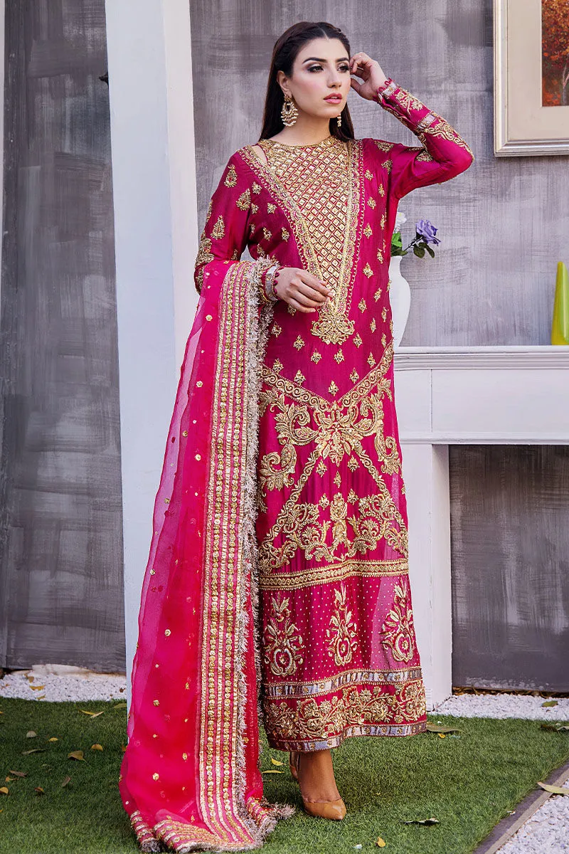 Fuchsia Pink Hand Embellished Elegant Pakistani Wedding Dress
