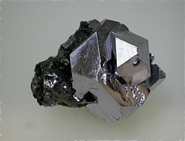 Galena on Sphalerite, Gjudurska Mine, Zlatograd District, Smolyan Oblast, Bulgaria Miniature 1.7 x 3 x 3.5 cm $45. Online 6/16. SOLD.