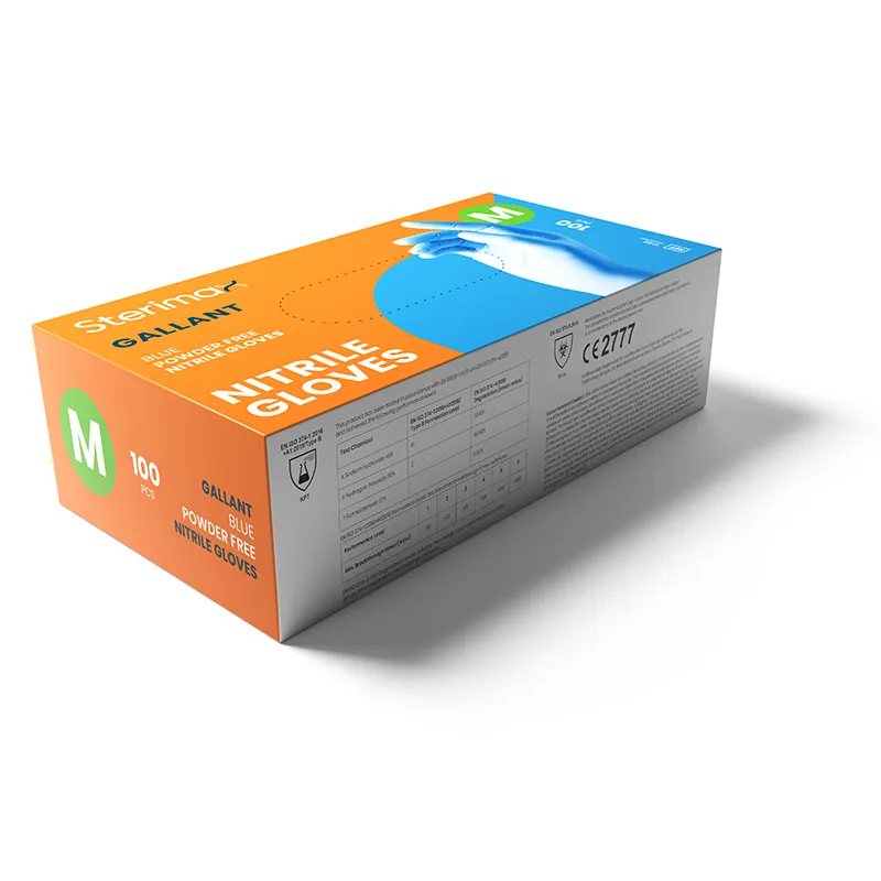 Gallant Nitrile Powder-Free Examination Gloves | Blue | Pack of 100 Pieces