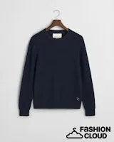 Gant Mens Textured crewneck -  Evening Blue