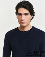 Gant Mens Textured crewneck -  Evening Blue