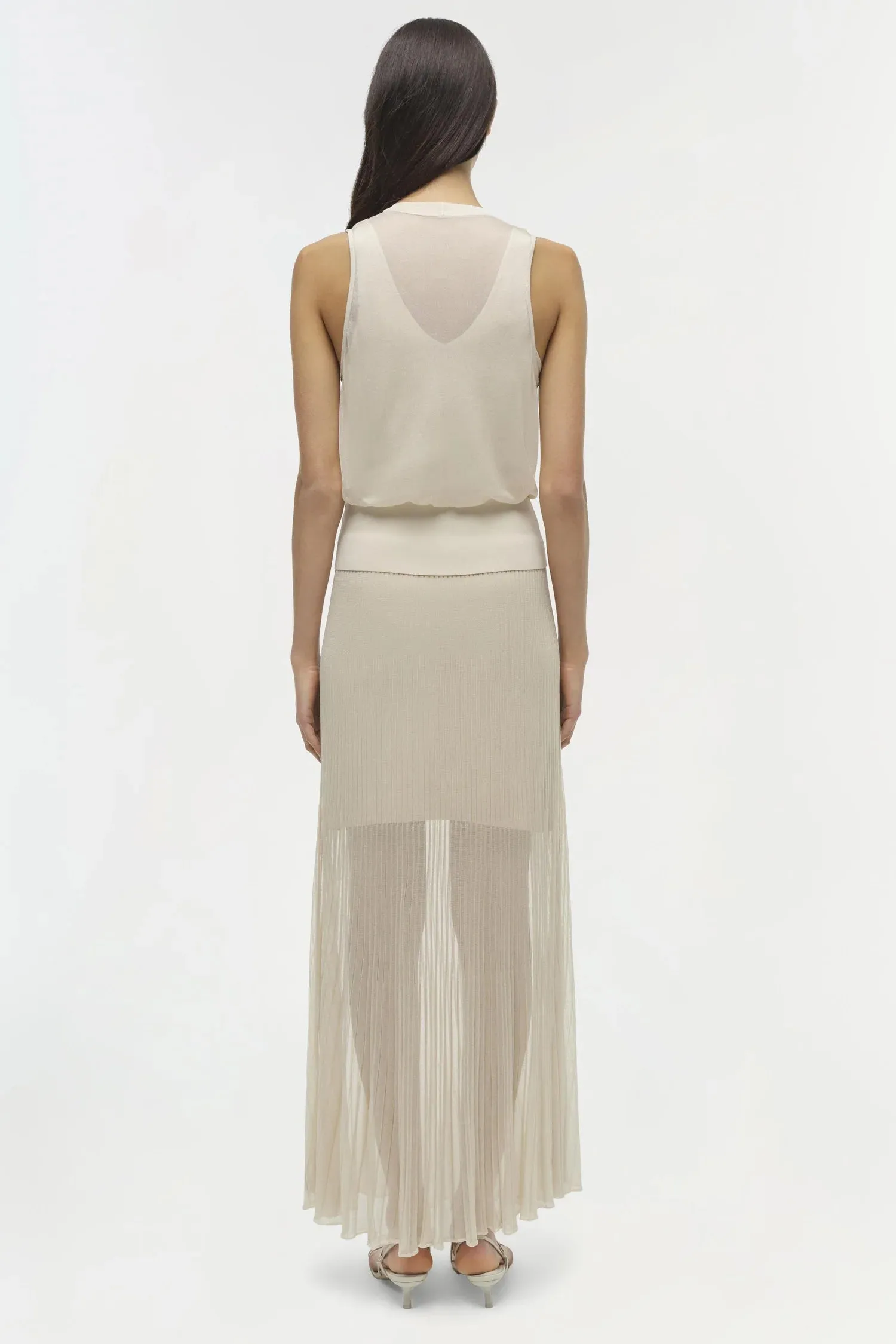 Gennie Knit Midi Skirt - Sand