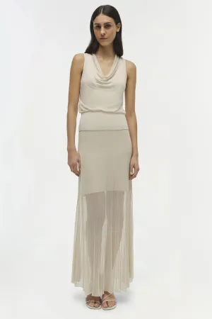 Gennie Knit Midi Skirt - Sand