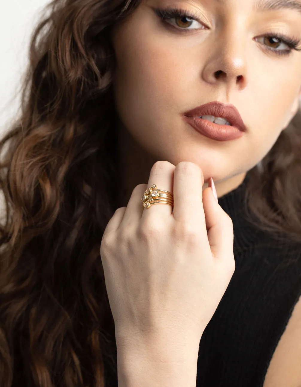Gold Plated Cubic Zirconia Stone Ring
