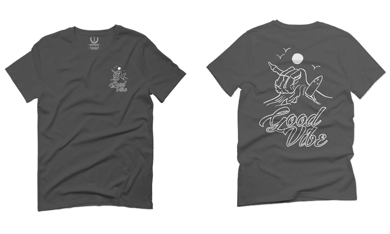 Good Vibe Bones Hand Shaka Cool Summer surf Beach For men T Shirt