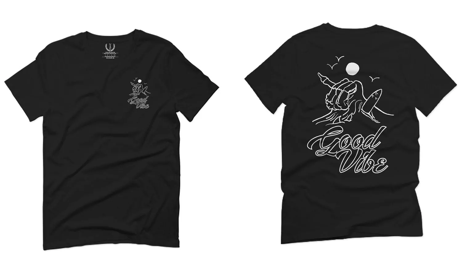 Good Vibe Bones Hand Shaka Cool Summer surf Beach For men T Shirt