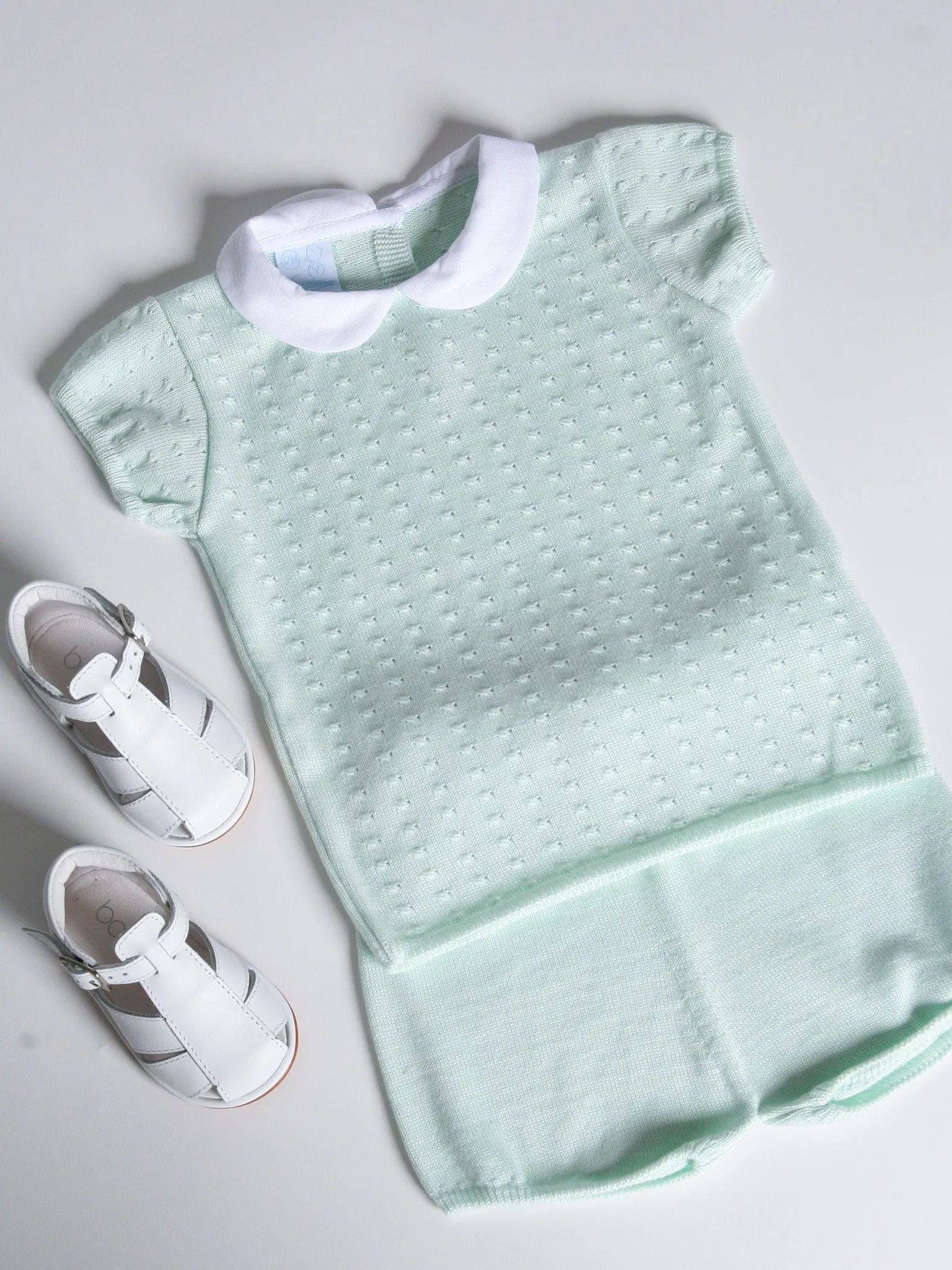 Granlei mint green peter pan collar short suit