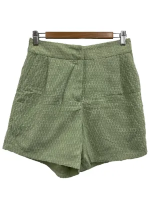 Green Textured Shorts