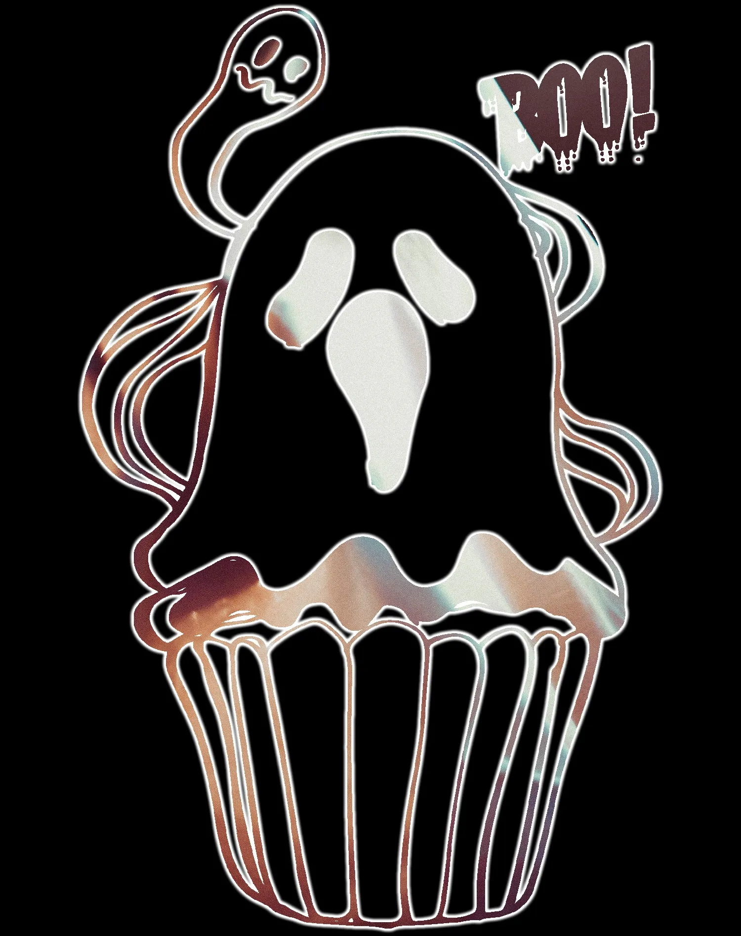 Halloween Horror Cupcake Ghost Boo Graffiti Stencil Art Cool Official Youth T-shirt