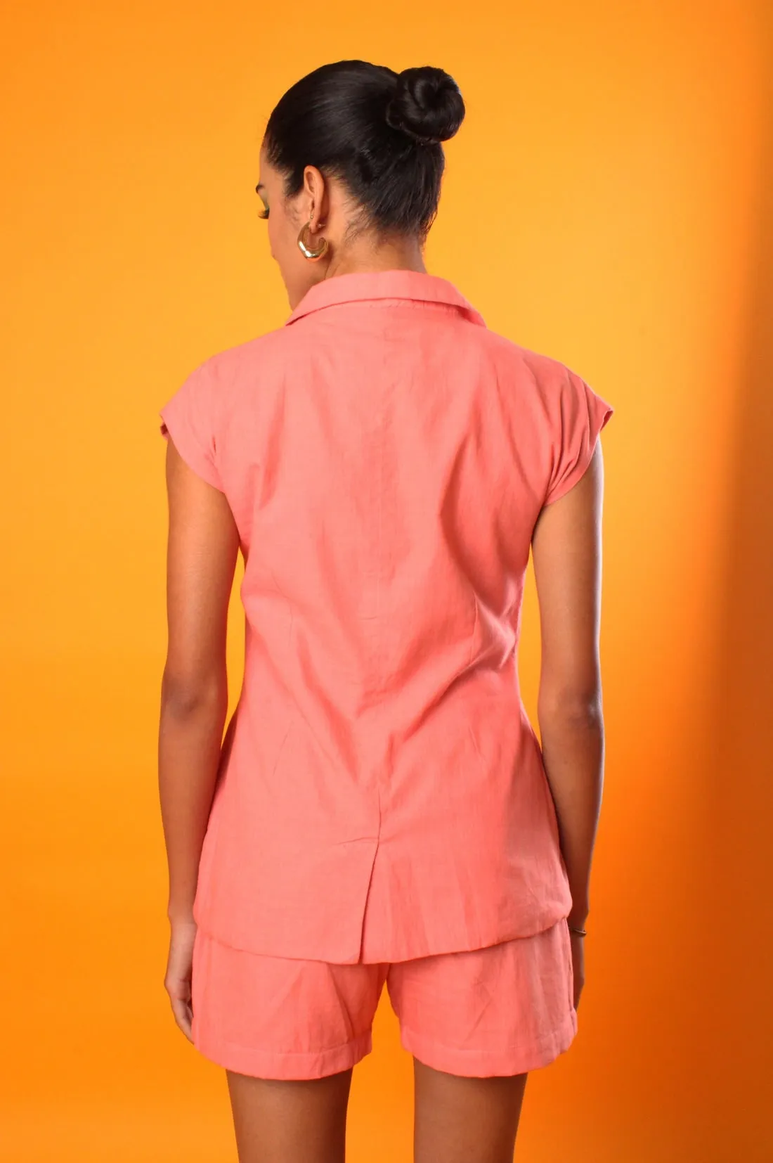 Handwoven Poppy Blazer and Shorts Set