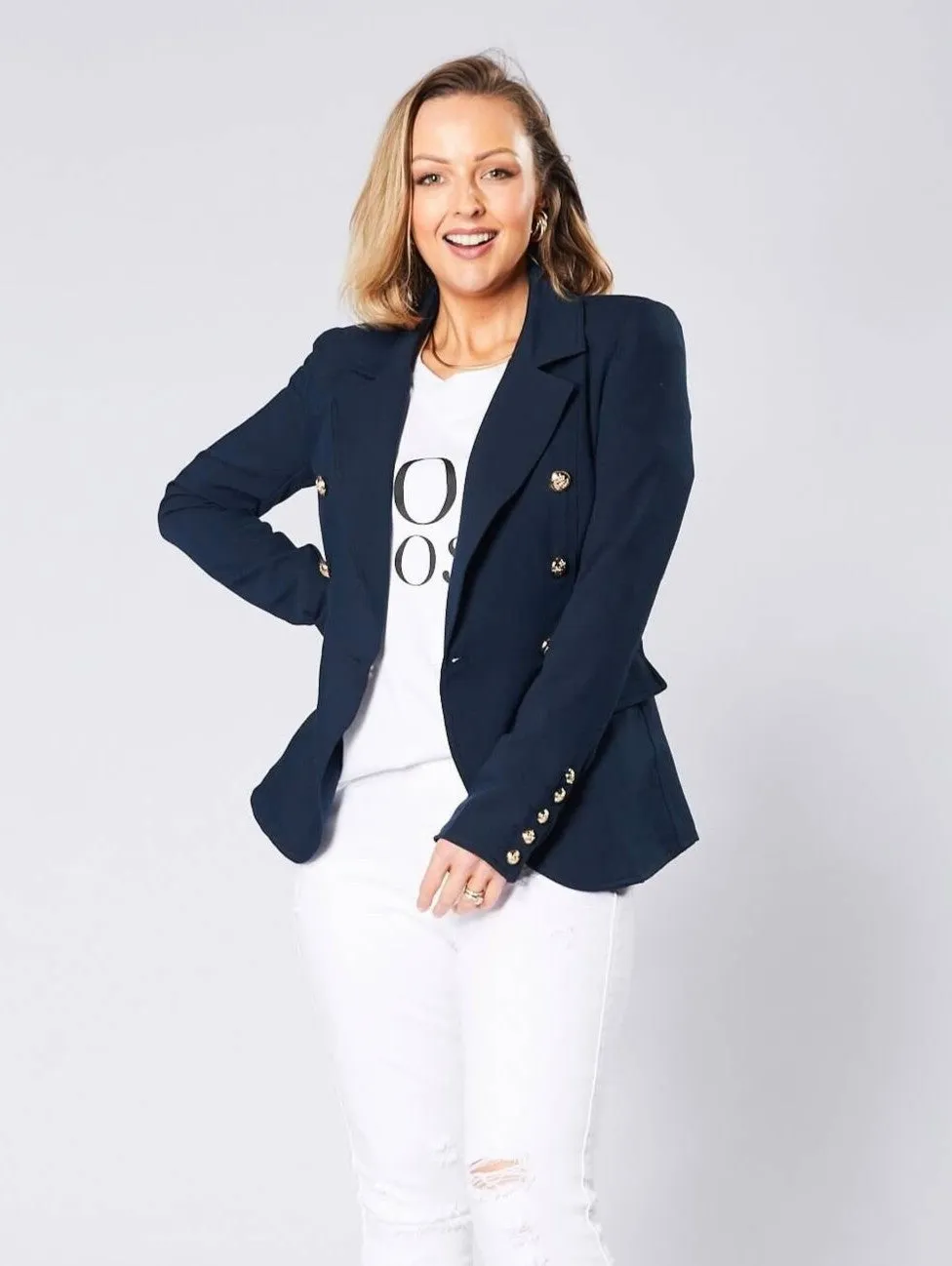 Hayden Fitted Blazer - Navy
