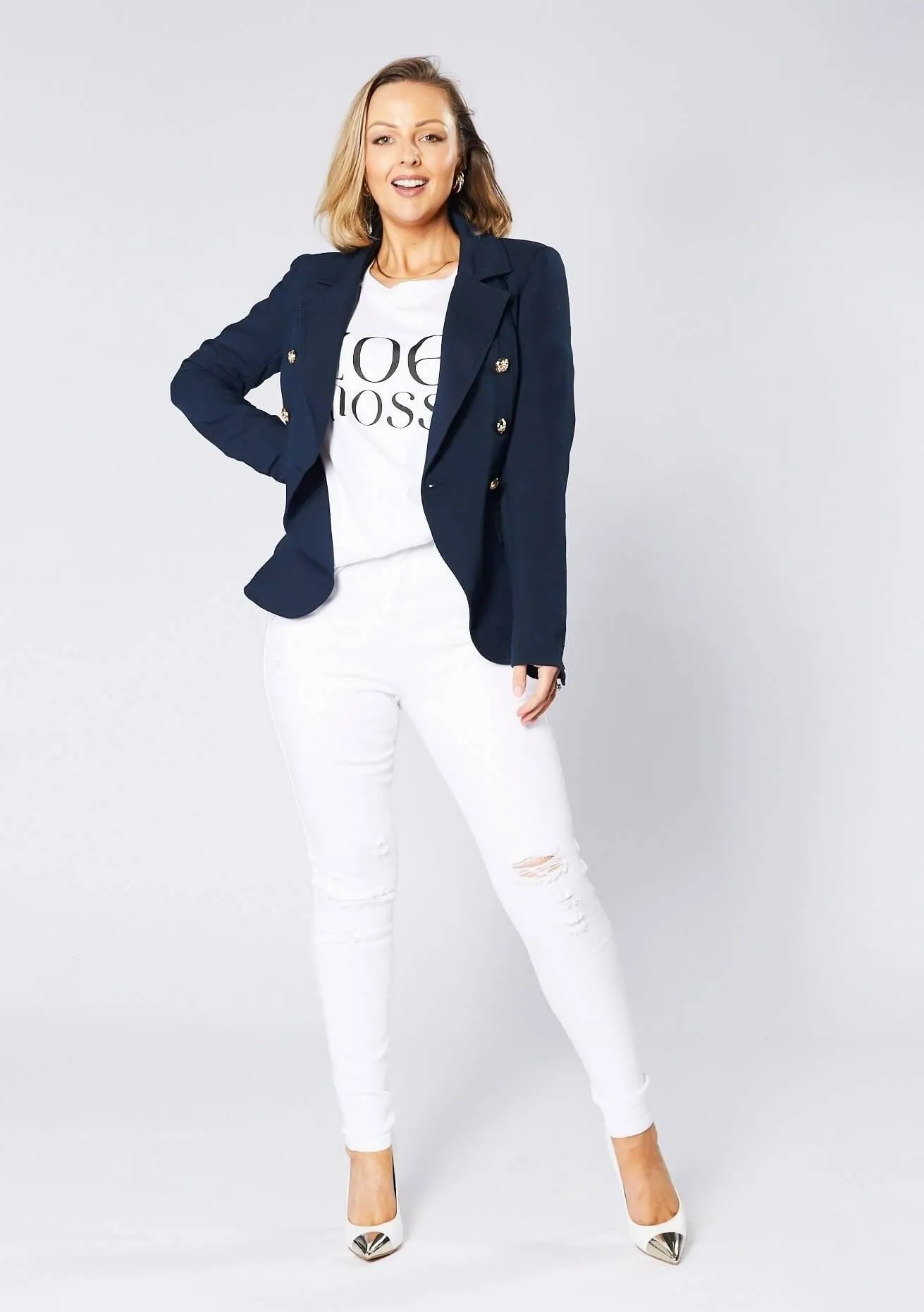 Hayden Fitted Blazer - Navy