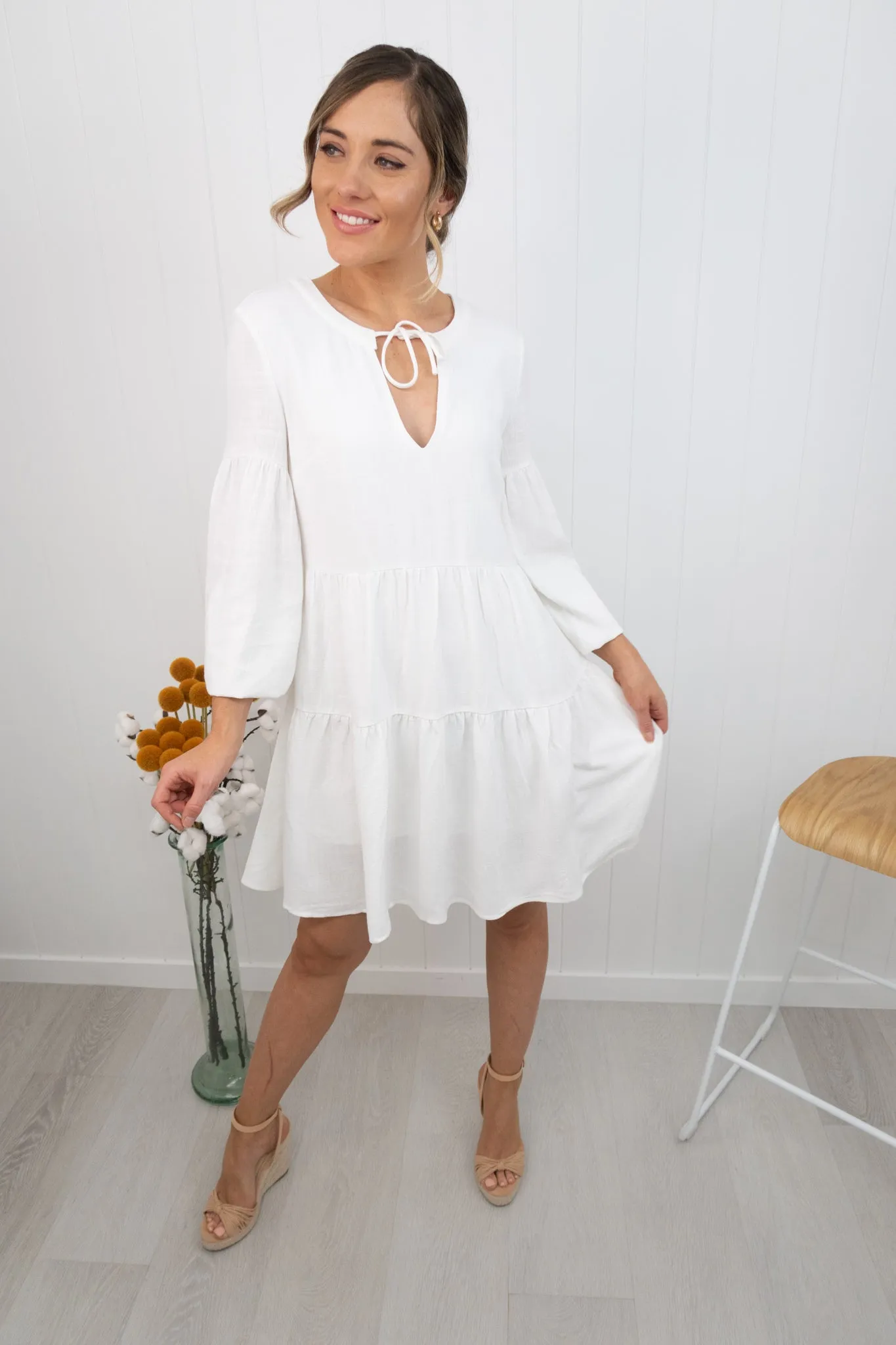 Hazel Dress -White