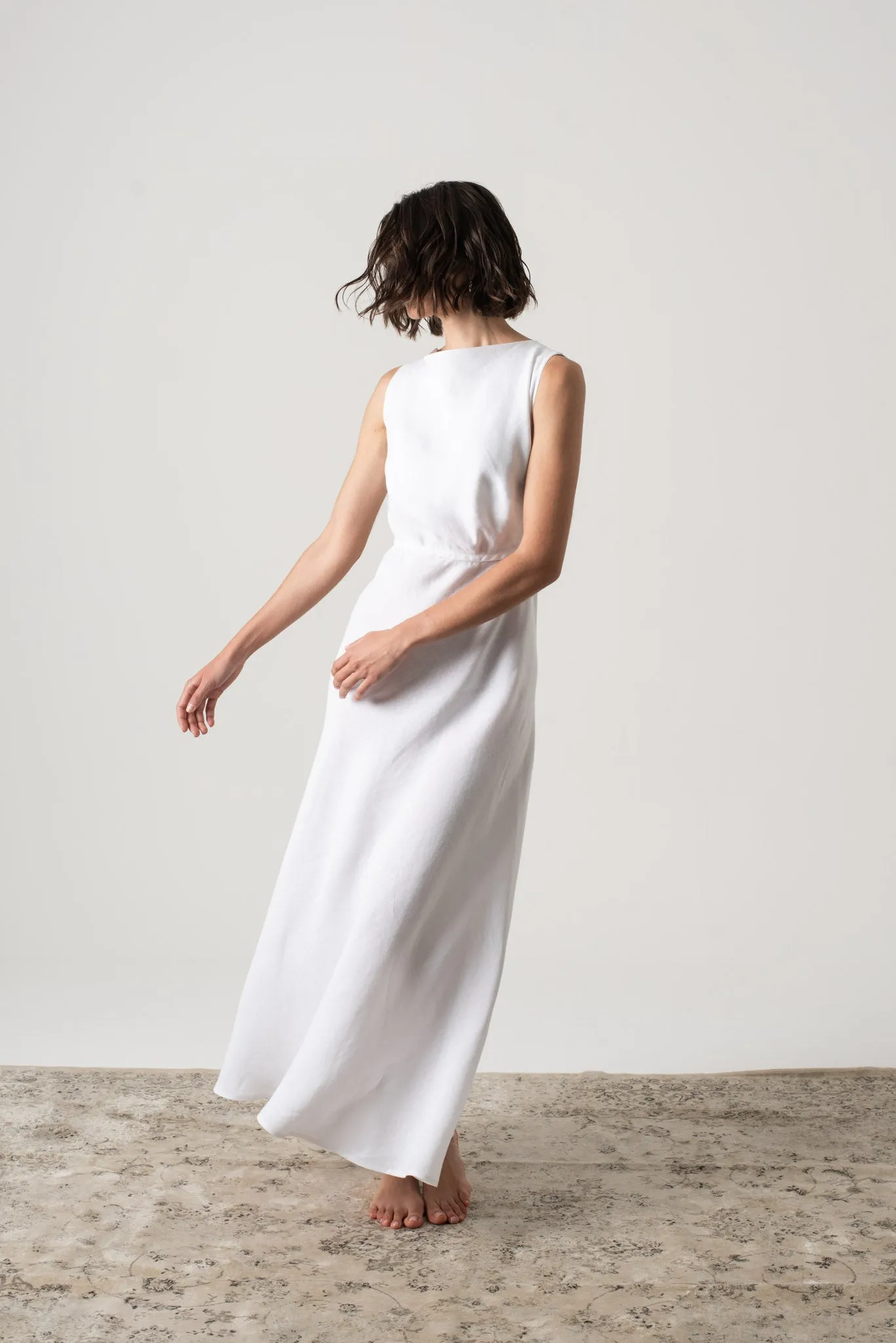 Hemming Midi Dress White