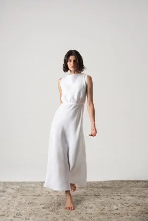Hemming Midi Dress White