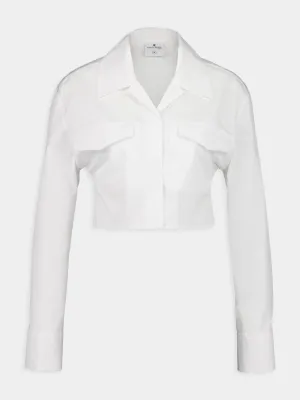 Heritage White 2-Pocket Poplin Cropped Shirt