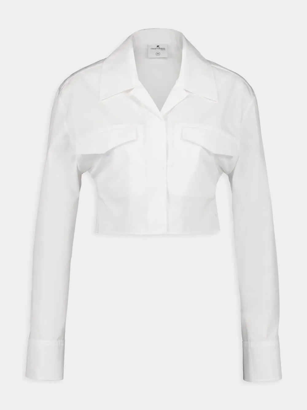 Heritage White 2-Pocket Poplin Cropped Shirt