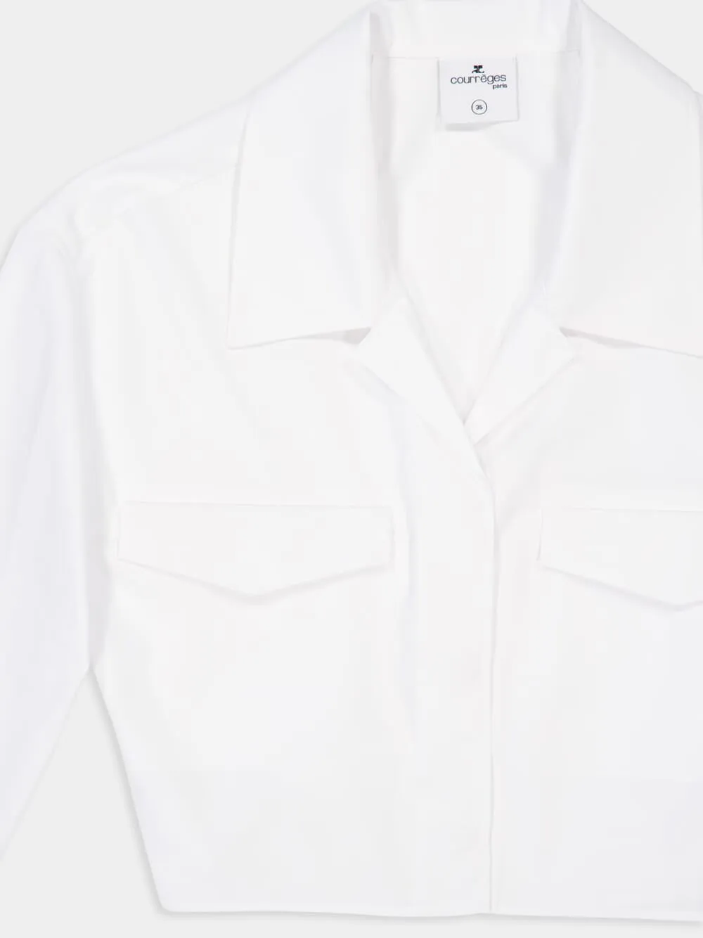 Heritage White 2-Pocket Poplin Cropped Shirt