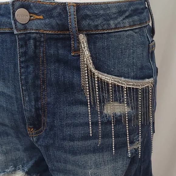 HIGH RISE RHINESTONE SHORTS Risen