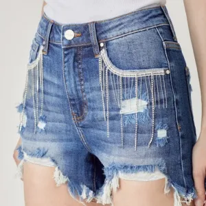 HIGH RISE RHINESTONE SHORTS Risen