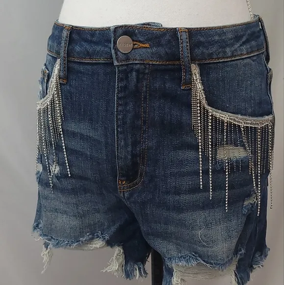 HIGH RISE RHINESTONE SHORTS Risen