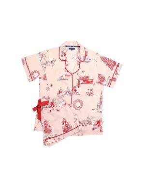 HOLIDAY TOILE PAJAMA SHORTS SET