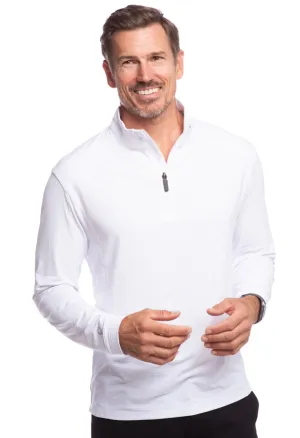 Ibkul Icifil   Men's SPF 50 Long Sleeve Sun Shirt Mock Neck  White