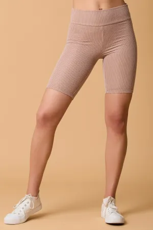 [IFKP54791-01] Rib Knit Biker Shorts