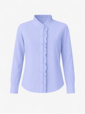 Jada | Women’s Ruffle Button Down Long Sleeve Blouse