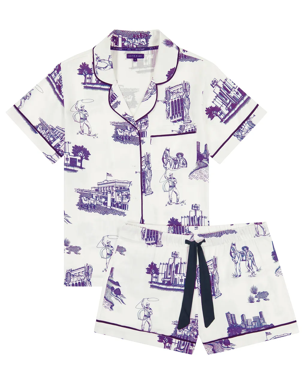 KATIE KIME Fort Worth Toile PJ Shorts Set