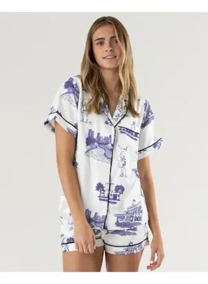 KATIE KIME Fort Worth Toile PJ Shorts Set