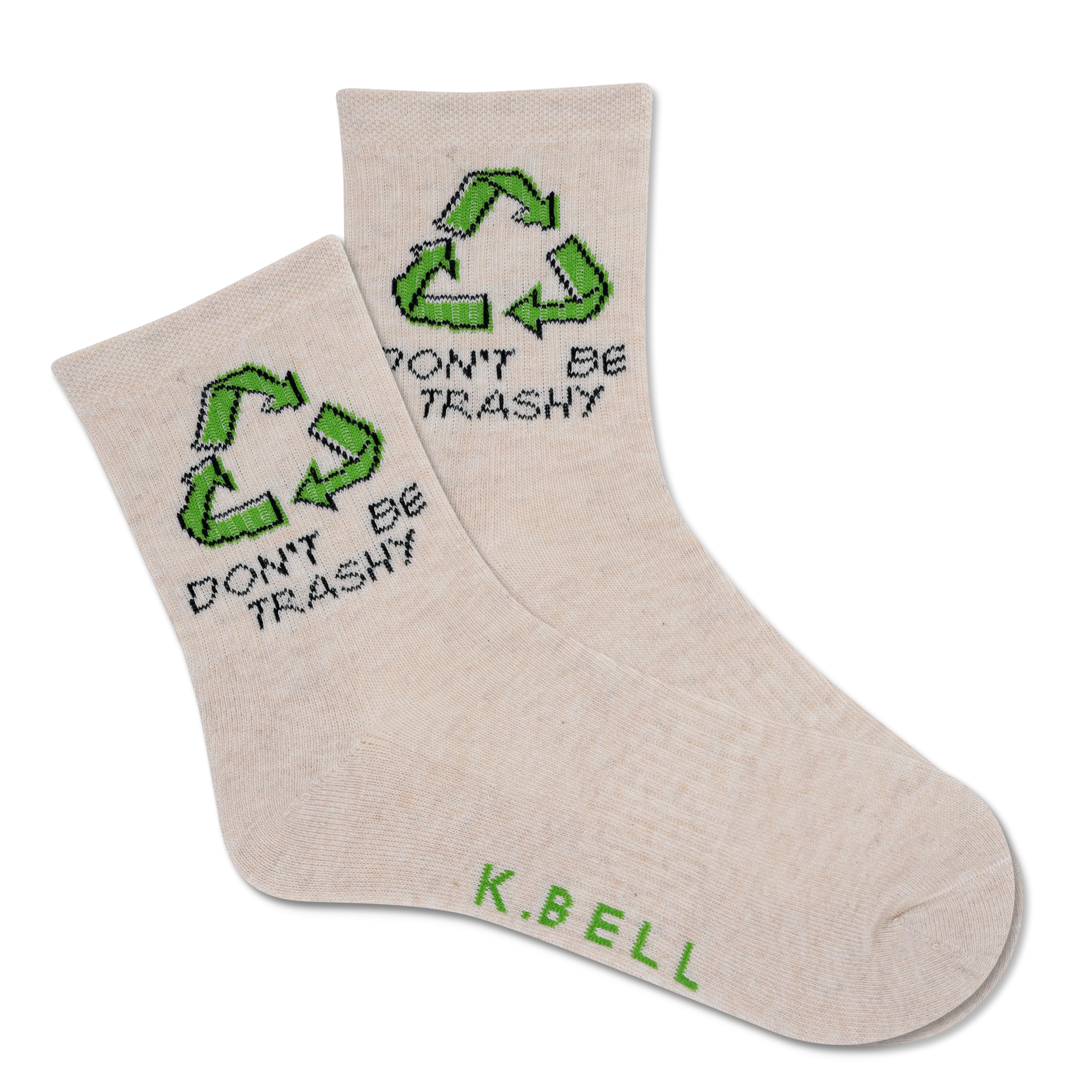 K.Bell Women's Don't Be Trashy Active Crew Sock