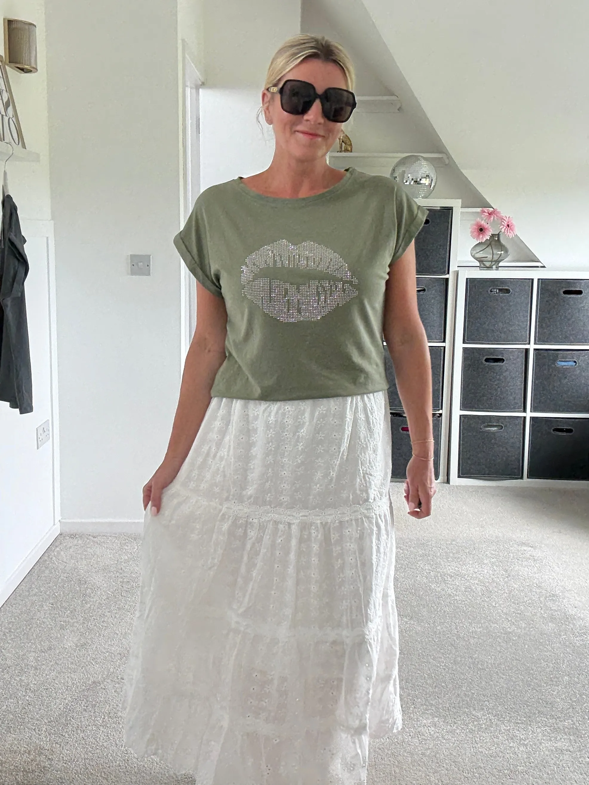 Khaki Lips T Shirt