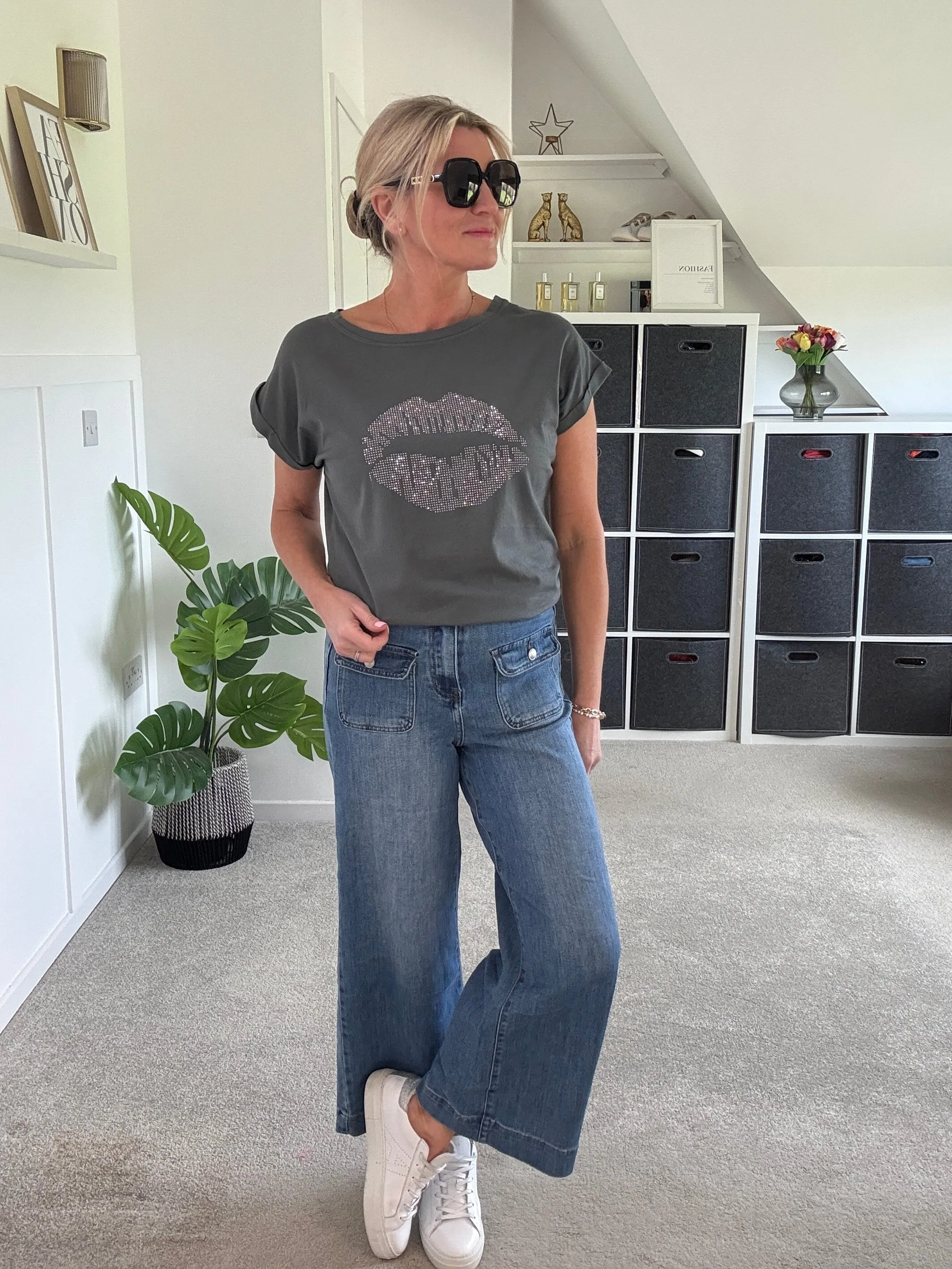 Khaki Lips T Shirt
