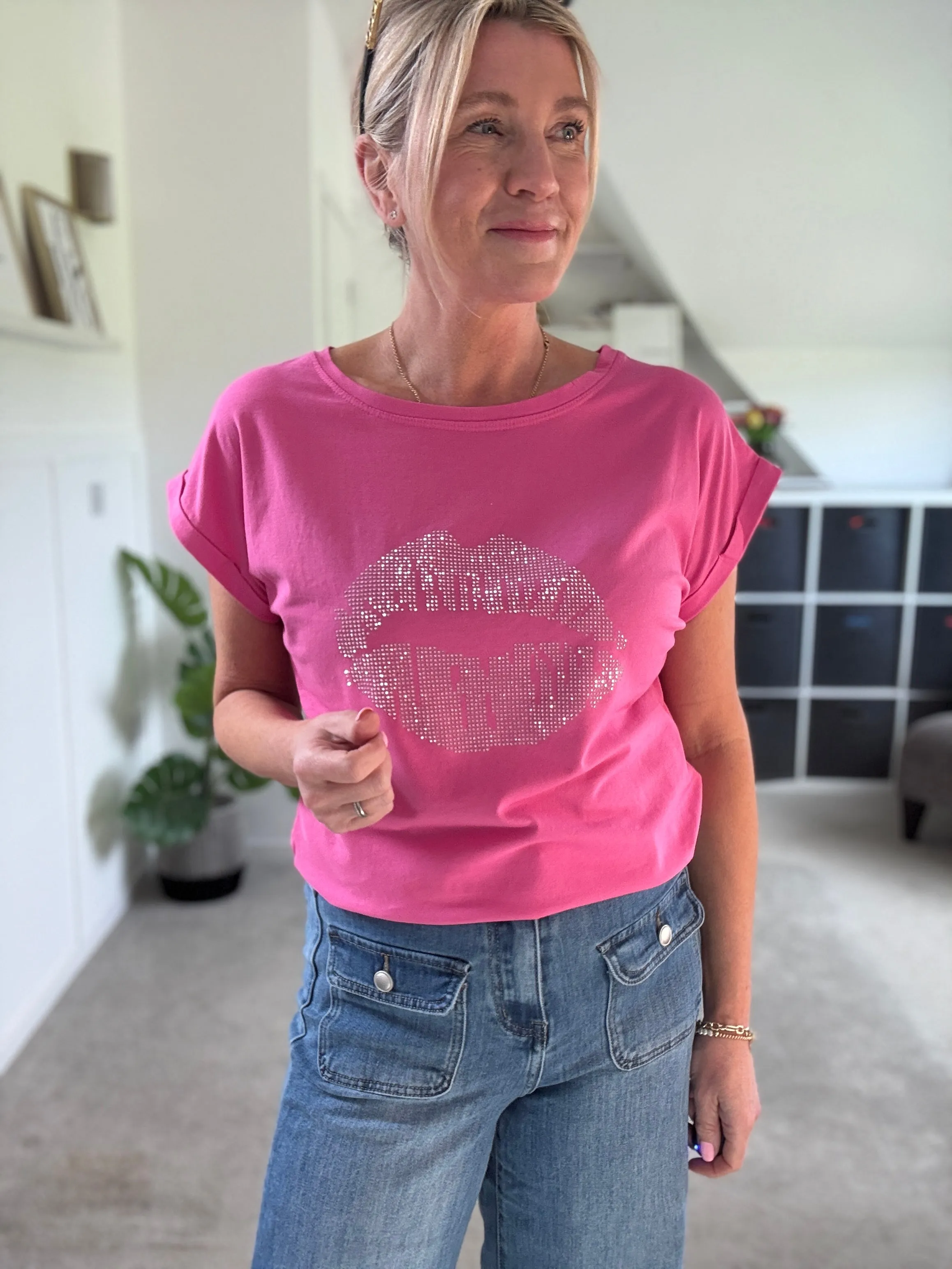 Khaki Lips T Shirt