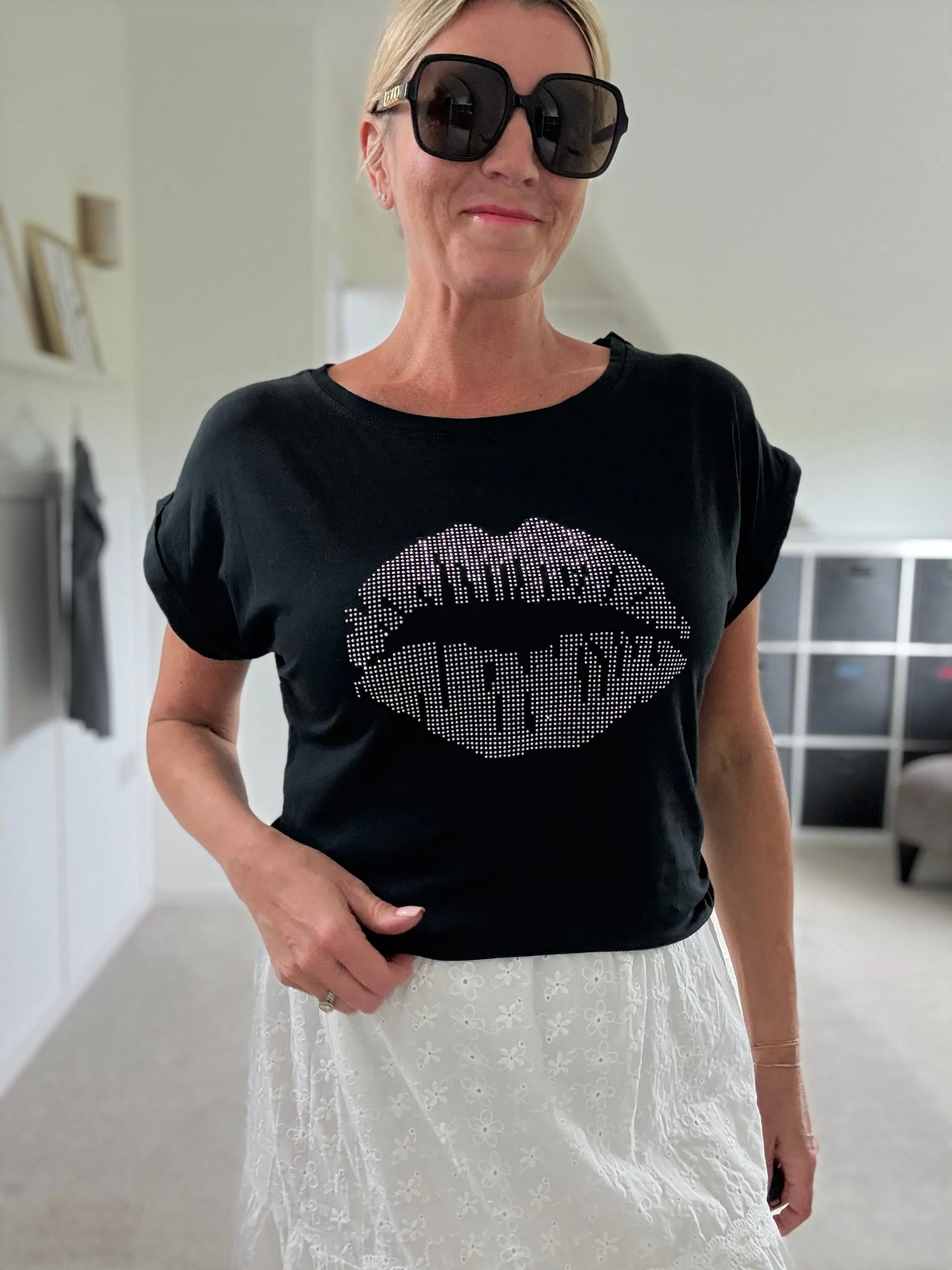 Khaki Lips T Shirt