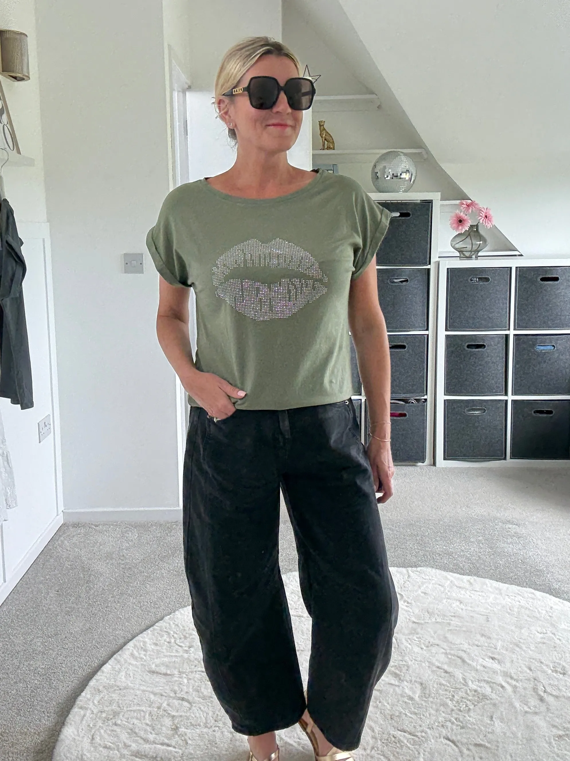 Khaki Lips T Shirt