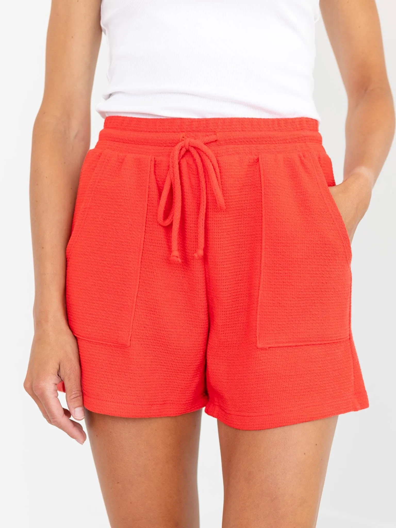 Knit Drawstring Pocket Shorts