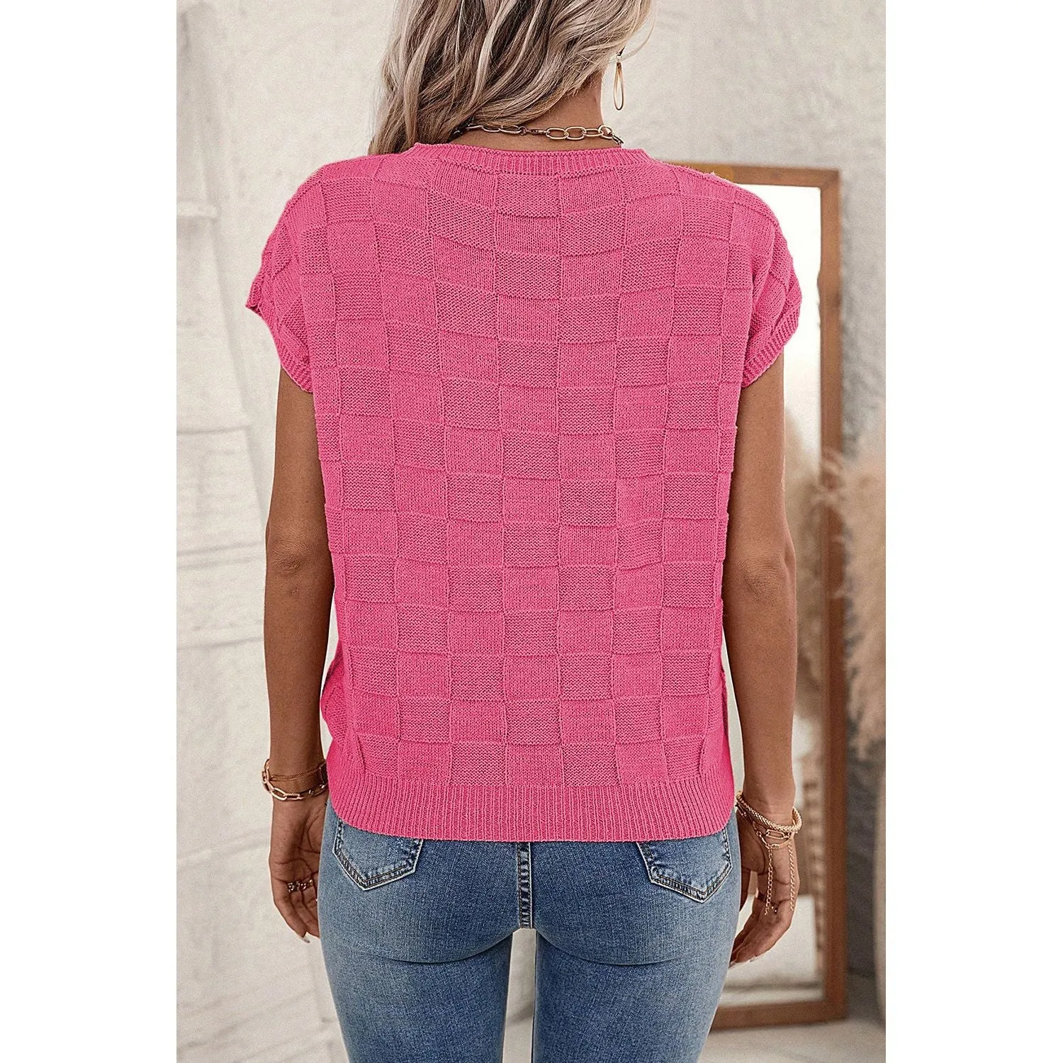 Knit Short Sleeve Sweater