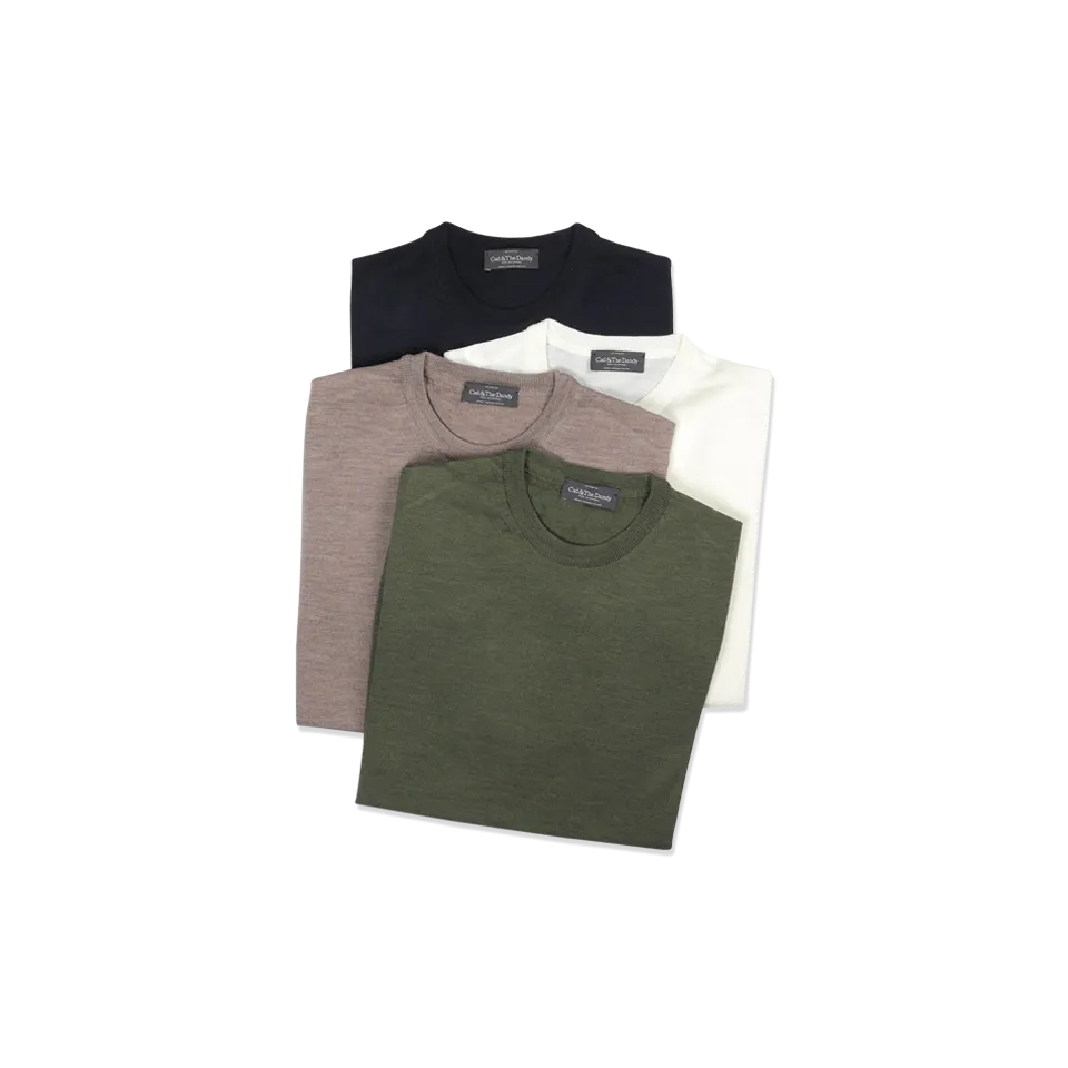 Knitted T-Shirt in Fawn Merino Wool