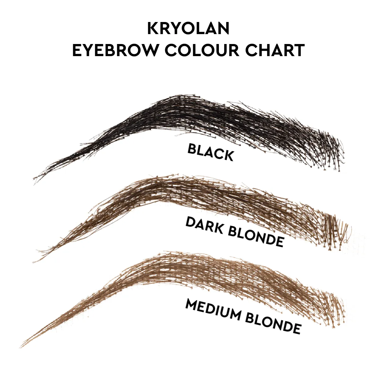 Kryolan | Hand Knotted Eyebrows (Style #1) - Available in 3 colours