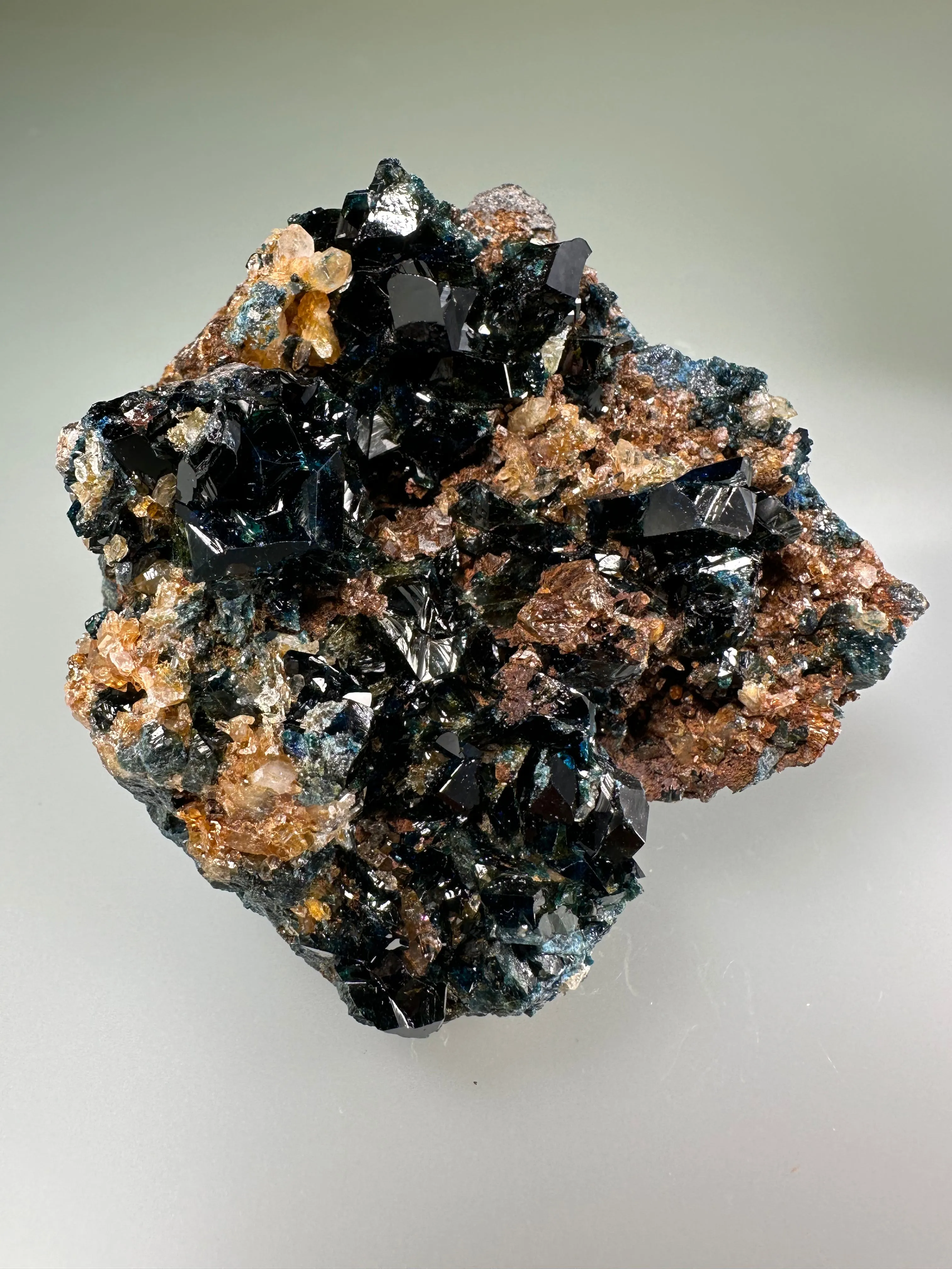 Lazulite, Rapid Creek, Dawson Mining District, Yukon, Canada, Mined c. 1990s, ex. WIlliam Mickols Collection WEM471, Small Cabinet, 3.5 x 6.5 x 6.5 cm, $500. Online Oct. 9.