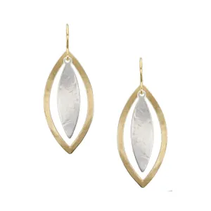 Leaf and Frame Wire Earrings