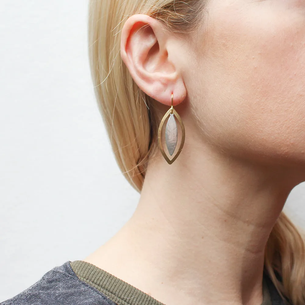 Leaf and Frame Wire Earrings