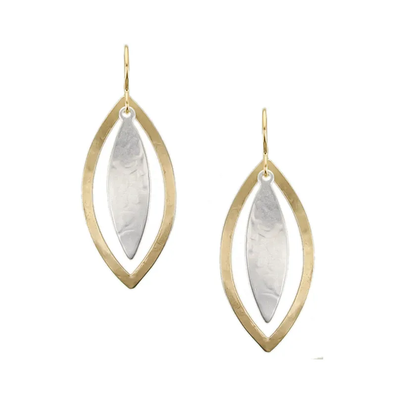 Leaf and Frame Wire Earrings